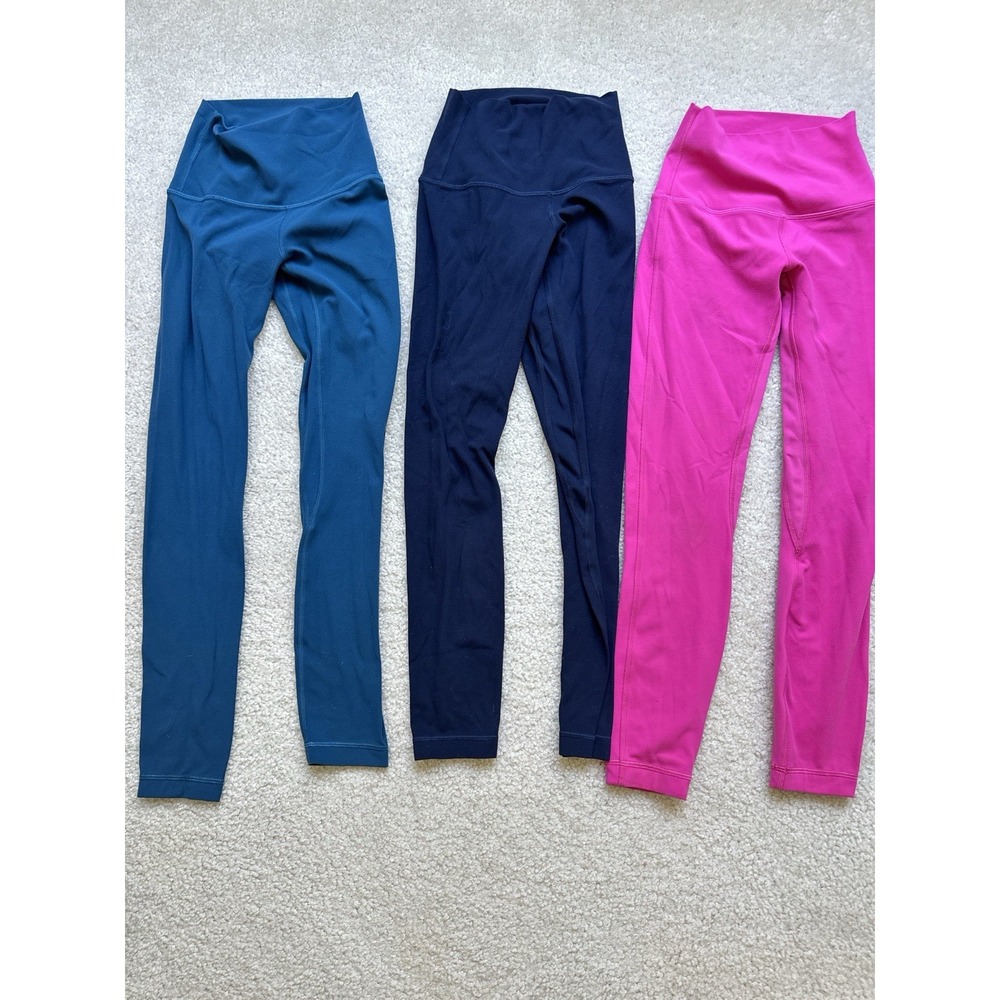 Lululemon Align High Rise Leggings Lot 3 Size 0 Buttery Soft Nulu Pink Navy